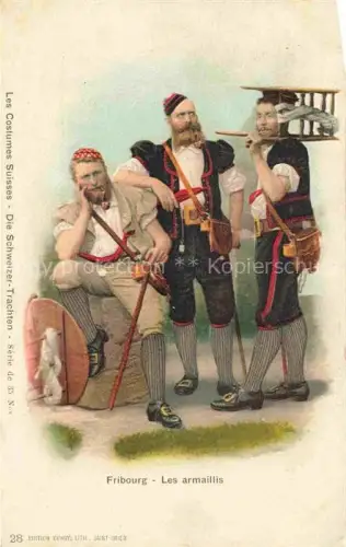 AK / Ansichtskarte Trachten Frankreich Fribourg Les armaillis