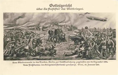 AK / Ansichtskarte Wilhelm II Adel Preussen Monarchie Potilik Gottesgericht Zeppelin