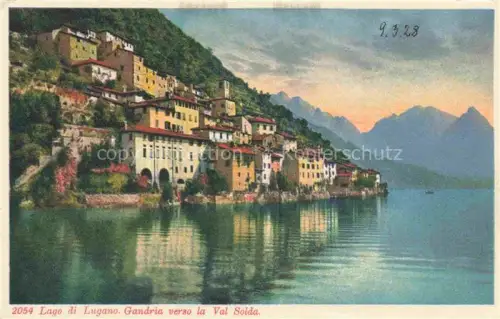AK / Ansichtskarte BENDER Paul Kuenstlerkarte Lago di Lugano Gandria verso la Val Solda 