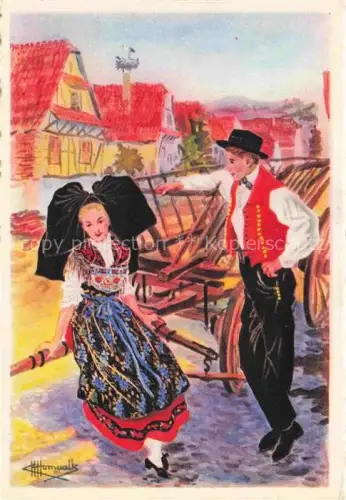 AK / Ansichtskarte HOMUALK Charles (1909-1996) Kuenstlerkarte Uhrwiler Trachten Litho 
