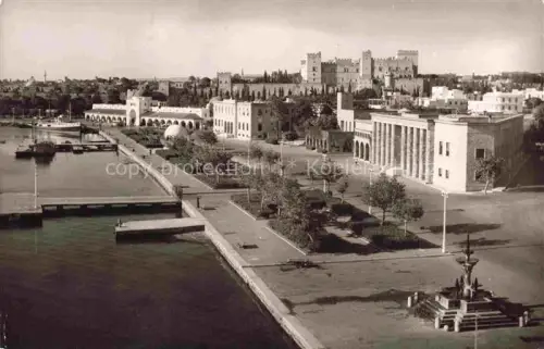 AK / Ansichtskarte Rodos Rhodes Rhodos Greece Partie am Hafen Promenade