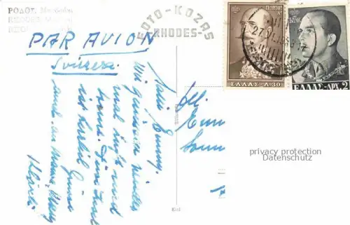 AK / Ansichtskarte Rodos Rhodes Rhodos Greece Partie am Hafen Promenade