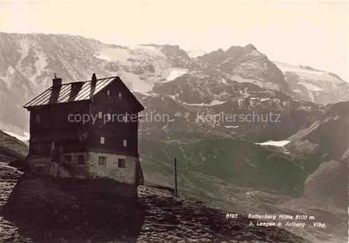 AK / Ansichtskarte Langen Arlberg Kaltenberg Huette Berghuette Alpenpanorama