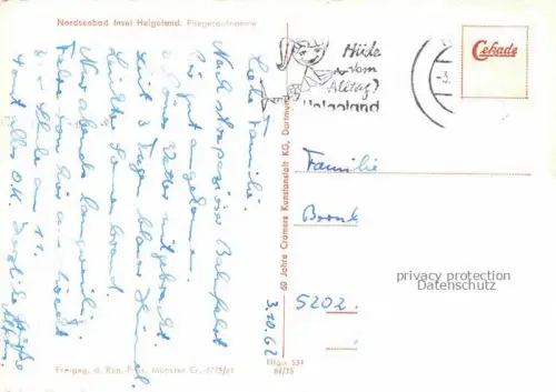 AK / Ansichtskarte Insel Helgoland Fliegeraufnahme