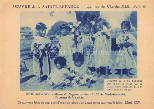 AK / Ansichtskarte Nagpore Nagpur Maharashtra India Inde Anglaise Mission de Nagpur Soeurs C.M. de Marie-Immaculée Groupe de la Crêche