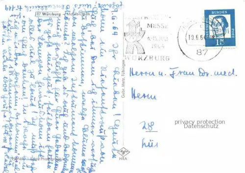 AK / Ansichtskarte WueRZBURG Bayern Panorama mit Mainbruecken Festung Marienberg