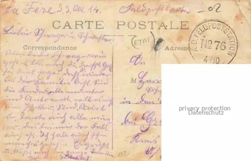 AK / Ansichtskarte La Fere LAON 02 Aisne Place des Marches
