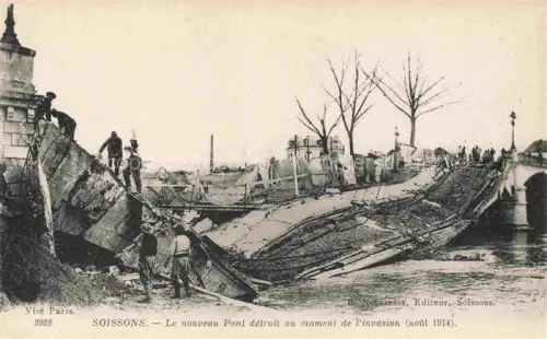 AK / Ansichtskarte Soissons 02 Aisne Le nouveau Pont detruit au moment de l'invasion