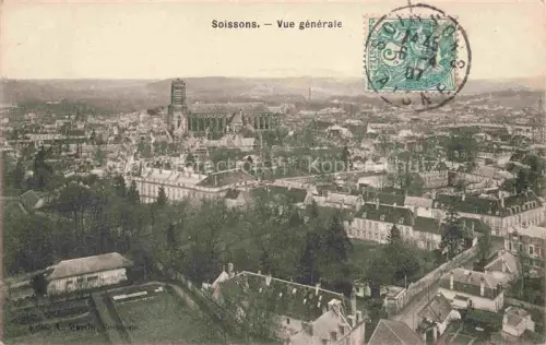 AK / Ansichtskarte Soissons 02 Aisne Vue generale aerienne
