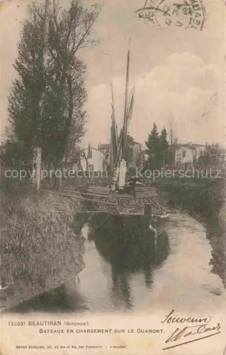 AK / Ansichtskarte Beautiran Bordeaux 33 Gironde Bateaux en chargement sur le Guamort