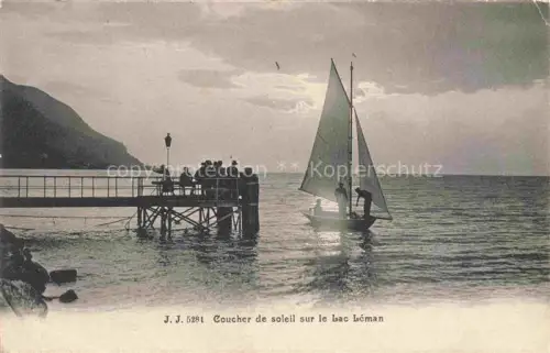 AK / Ansichtskarte Lac Leman Genfersee GE Coucher de soleil sur le Lac Leman