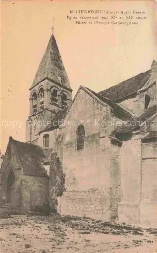 AK / Ansichtskarte Chevregny LAON 02 Aisne Eglise remontant aux XIe et XIIe siecles Piliers de l'epoque Carlovingienne