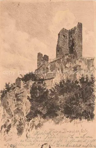 AK / Ansichtskarte THIELE H. Kuenstlerkarte Ruine Drachenfels 