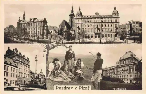 AK / Ansichtskarte PLZEN Pilsen CZ Motive Stadtzentrum Folklore