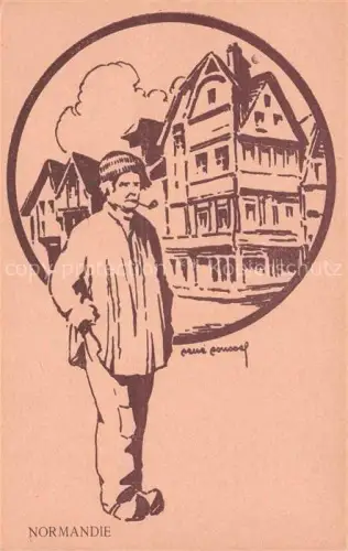 AK / Ansichtskarte Normandie Region 76 Kuenstlerkarte Korrespondenz-Karte Laboratoire du Curogène Versailles