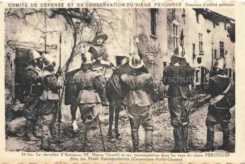 AK / Ansichtskarte Perouges Bourg-en-Bresse 01 Ain Le chevalier d'Artagnan et ses mousquetaires dans les rues da vieux Perouges