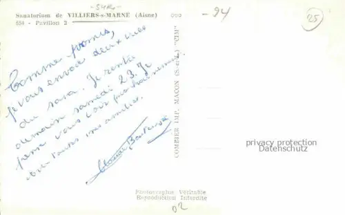 AK / Ansichtskarte Villiers-sur-Marne 94 Val-de-Marne Sanatorium Pavillon 2