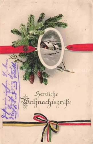 AK / Ansichtskarte Weihnachten Christmas X-Mas Noel Schwarz Weis Rot Schwarz Gelb 