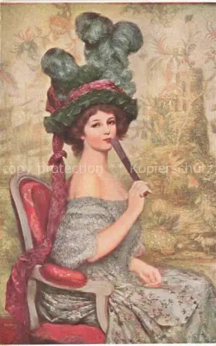 AK / Ansichtskarte FAIVRE A. Kuenstlerkarte Lady with a fan 
