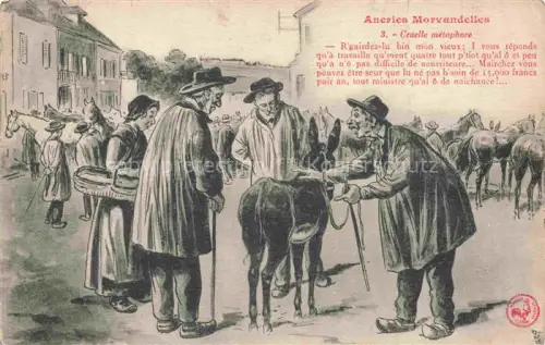 AK / Ansichtskarte Esel Donkey Ane Burro Asno Asino-- Anevies Morvandelles