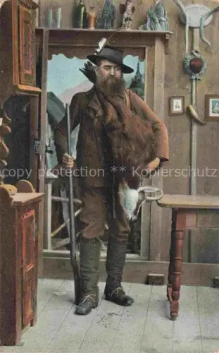 AK / Ansichtskarte Jagd Chasse Hunting Mann Gewehr 