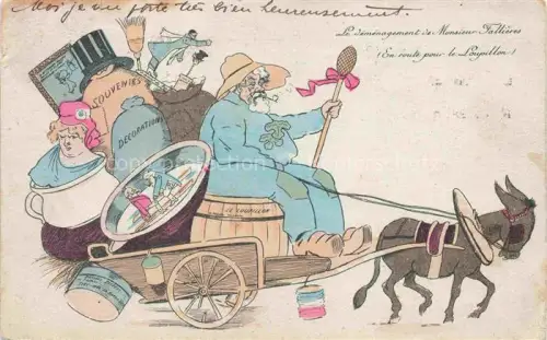 AK / Ansichtskarte Esel Donkey Ane Burro Asno Asino-- Kutsche Souvenir  