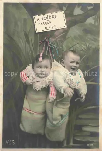 AK / Ansichtskarte Foto AWS Nr. 208 Babys Vendre Garcon Fille