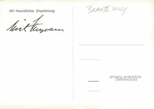 AK / Ansichtskarte BRANDT Willy (1913-1992) Politik Deutschland SPD Mit freundlicher Empfelung