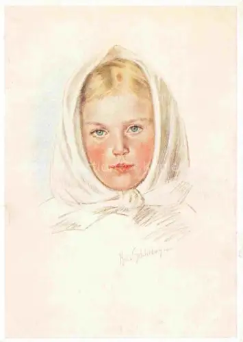 AK / Ansichtskarte SCHLIEBEN Hedwig von Kuenstlerkarte Maedchen Kopftuch Vroni 