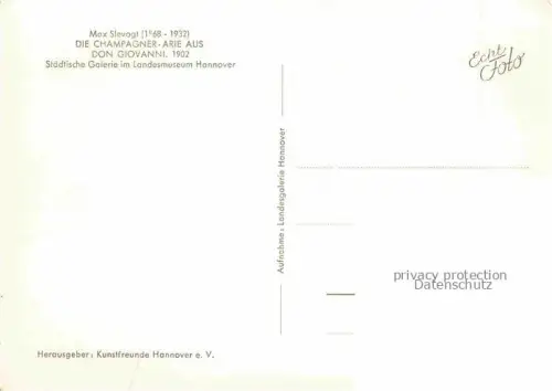 AK / Ansichtskarte SLEVOGT Max (1868-1932) Kuenstlerkarte Nr. 68 die Champagner Arie aus Don Giovanni Hannover 