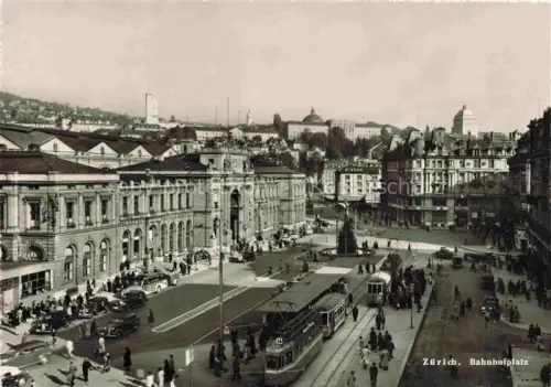 AK / Ansichtskarte STRAssENBAHN Tramway-- Zuerich Bahnhofplatz Schweiz