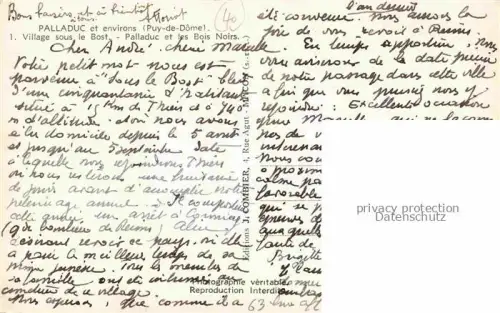 AK / Ansichtskarte Palladuc THIERS 63 Puy-de-Dome et ses environs Village sour le Bost Palladuc et les Bois Noirs