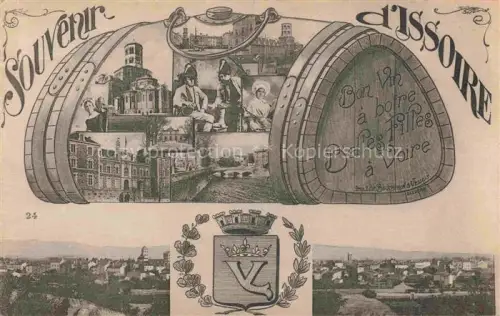 AK / Ansichtskarte IssOIRE 63 Puy-de-Dome Vue générale Bon vin à boire belles filles à voire