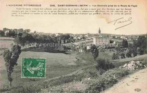 AK / Ansichtskarte Saint-Germain-l Herm AMBERT 63 Puy-de-Dome Vue générale prise de la Route de Fayet
