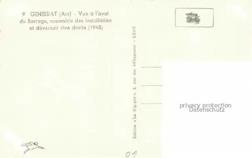 AK / Ansichtskarte Genissiat Injoux-Genissiat Nantua 01 Ain Vue a l'aval du Barrage ensemble des installation et deversoir rive droite