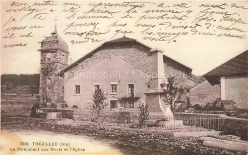 AK / Ansichtskarte Thezillieu Belley 01 Ain Le Monument aux Morts et l'Eglise