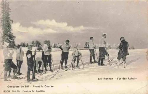 AK / Ansichtskarte Ski-Langlauf Rennen vor der Abfahrt 