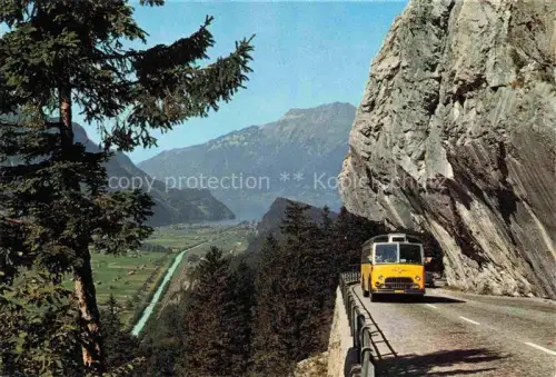 AK / Ansichtskarte Postbus Postauto Omnibus Bruenigstrasse Brienzersee Augstmatterhorn 