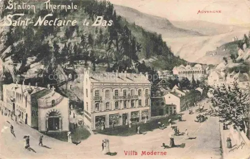 AK / Ansichtskarte Saint-Nectaire Puy de Dome Villa Moderne Station Thermale Kuenstlerkarte