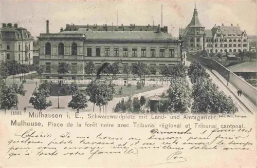 AK / Ansichtskarte MULHOUSE Muehlhausen 68 Haut-Rhin Place de la Forêt Noire et les Tribunals Schwarzwaldplatz Gerichtsgebaeude