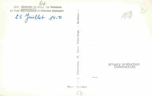 AK / Ansichtskarte Behobie Hendaye BAYONNE 64 Pyrenees-Atlantiques Vue générale Pont International