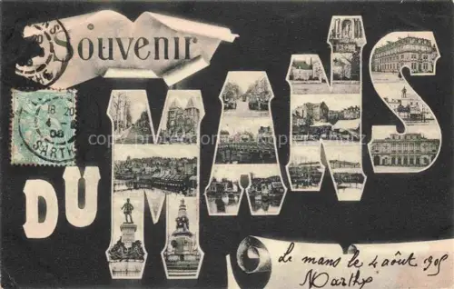 AK / Ansichtskarte LE MANS 72 Sarthe Vues d'ensemble Schriftzug