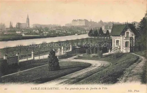 AK / Ansichtskarte Sable-sur-Sarthe La FLECHE 72 Sarthe Vue générale prise du Jardin de Ville
