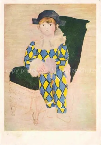 AK / Ansichtskarte PICAssO Pablo (1881-1973) Kuenstlerkarte Paul fils de l artiste trois ans petit Arlequin