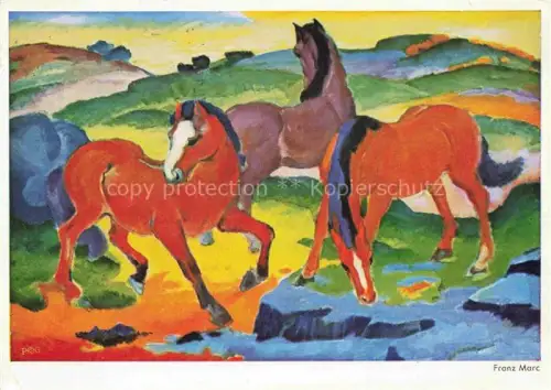AK / Ansichtskarte MARC Franz (1880-1916) Kuenstlerkarte Rote Pferde 