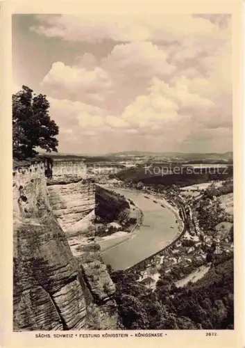 AK / Ansichtskarte Foto Hering Nr. 2672 Saechs. Schweiz Festung Koenigstein Koenigsnase 