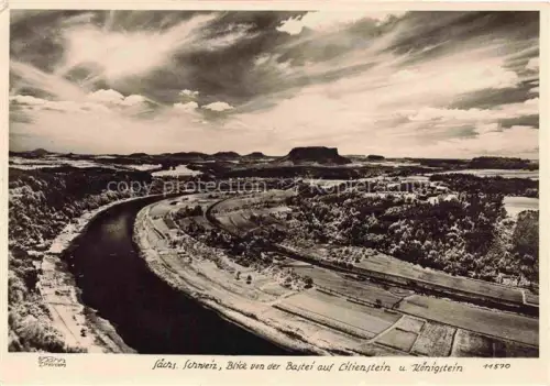 AK / Ansichtskarte Foto Hahn Nr. 11570 Saechs. Schweiz Bastei Lilienstein Koenigstein 