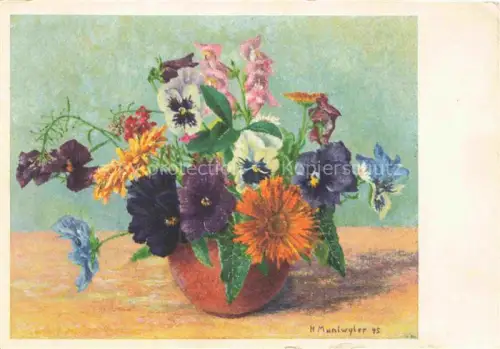 AK / Ansichtskarte MUNTWYLER H. A. Kuenstlerkarte Pensees Blumen