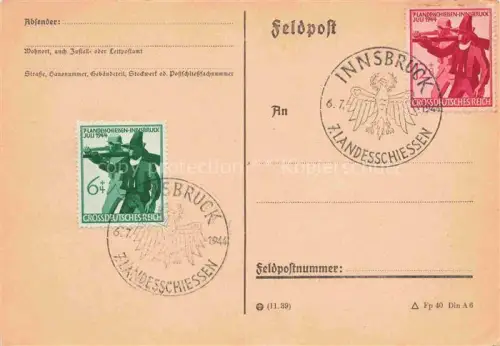 AK / Ansichtskarte Schuetzenfest Schuetzenverein Sportschuetzen Feldpost Innsbruck Landesschiessen 