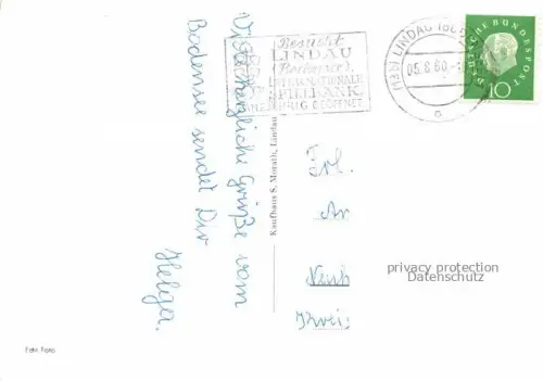 AK / Ansichtskarte Dampfer Binnenschifffahrt Lindau Bodensee Hafenansicht Leuchtturm 
